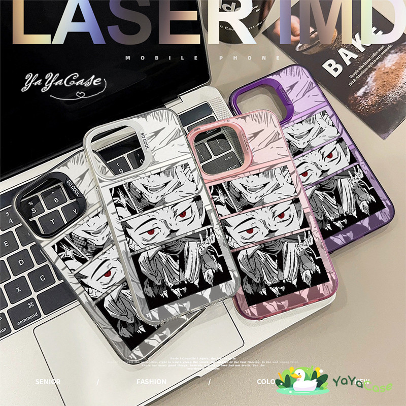 🦢สำหรับ iPhone11 13 Case For เคสไอโฟน14 15 12 Pro Max X XR XS MAX 7 8 Plus Ryomen Sukuna หรูหรา สไตล์ขั้นสูง สีเงินเคส - รูปที่ 3