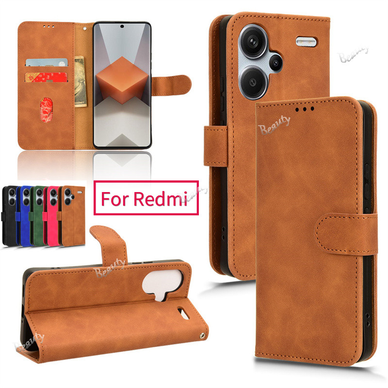 สําหรับxiaomi Redmi 13 Redmi13 4G 5Gผิวรู้สึกเชือกเส้นเล็กแม่เหล็กช่องใส่การ์ดกระเป๋าสตางค์ฝาครอบRedmi 13C 14C Note13 Pro Plus Note13Pro Redmi13cเลนส์กันกระแทกปกป้องปลอกโทรศัพท์