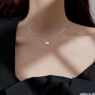aidderse.thLucky Four Leaf Cloverสร้อยคอผู้หญิงIns Simple Clavicle Chain Niche Design Neck Chain-