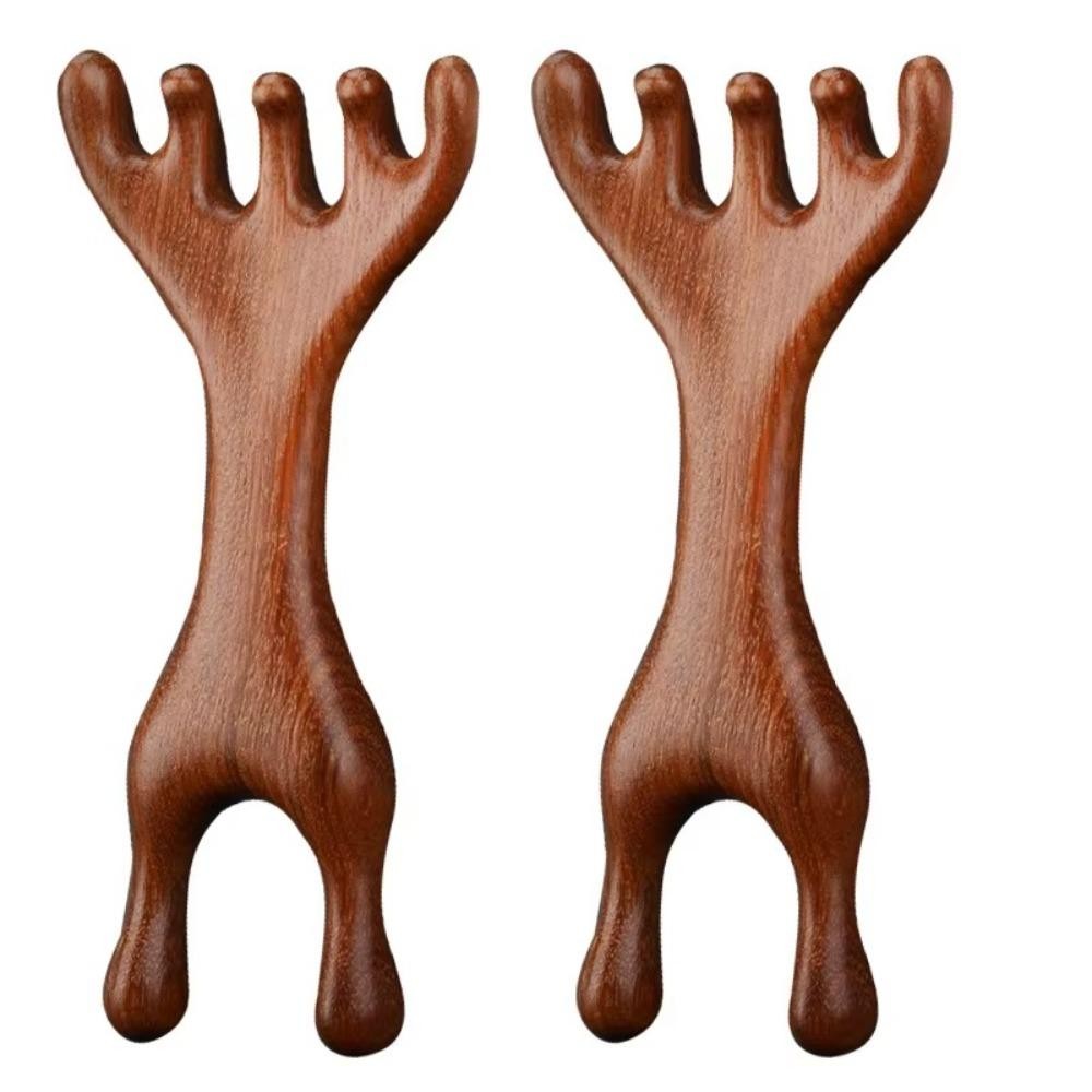 ALIZAR 1 PC/2 ชิ้น Body Meridian หวีนวด, ฟันกว้าง Double Headed ไม้ Therapy หวีนวด, กวางเขากวางไม้จันทน์ช่วยการไหลเวียนโลหิต Health Care - รูปที่ 5