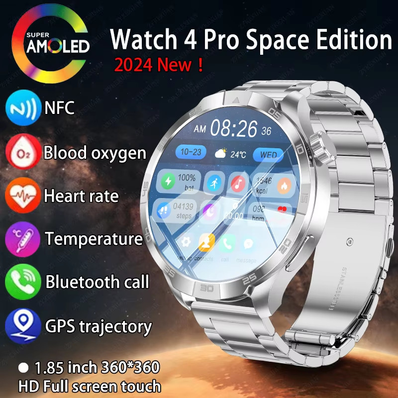 สําหรับ HUAWEI GT4 Pro MAX GPS NFC สมาร์ทวอท์ชผู้ชาย 1.85 "หน้าจอ Heart rate บลูทูธ Call Man Smartwatch 2024