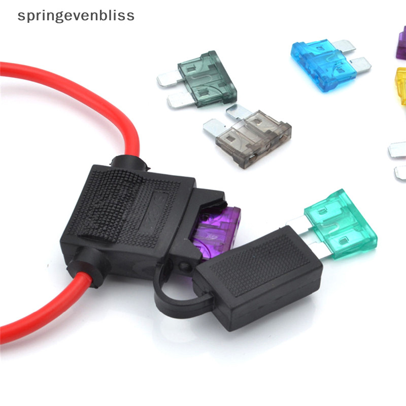 Springevenbliss รถ Splash Proof In-line Standard Blade ฟิวส์ผู้ถือกล่อง 5/10/15/20/25/30A ฟิวส์ Springevenbliss