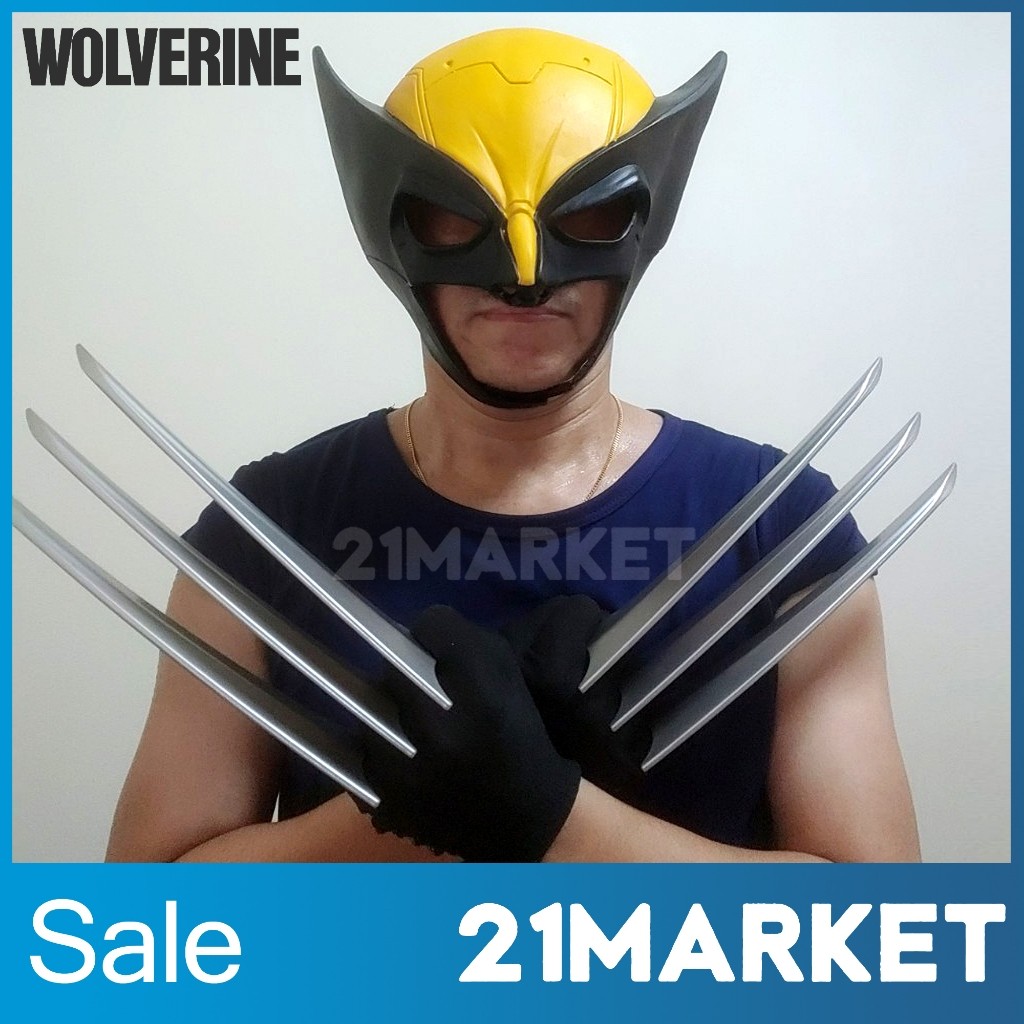 12H [พร้อมส่งทันที] Wolverine X-Men Cosplay วูล์ฟเวอรีน คอสเพลย์ หมวก หน้ากาก กรงเล็บ ขนาดเท่าจริง 1