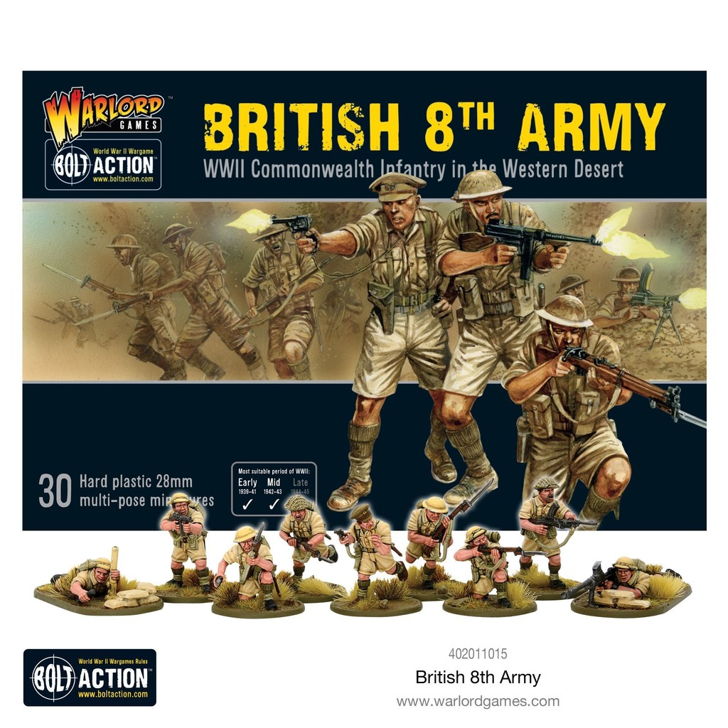 [พร้อมส่ง] WARLORD GAMES: 8th Army Infantry โมเดลจำลอง