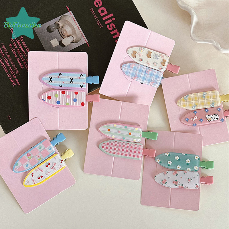 [BigHouseSea] 2 ชิ้น/แพ็คลูกอมสีผม Bang คลิปฤดูร้อน Hairpin ไม่มี Crease อะคริลิค Barrette ผมด้านข้าง Clamp สําหรับเครื่องประดับผมสาวใหม่