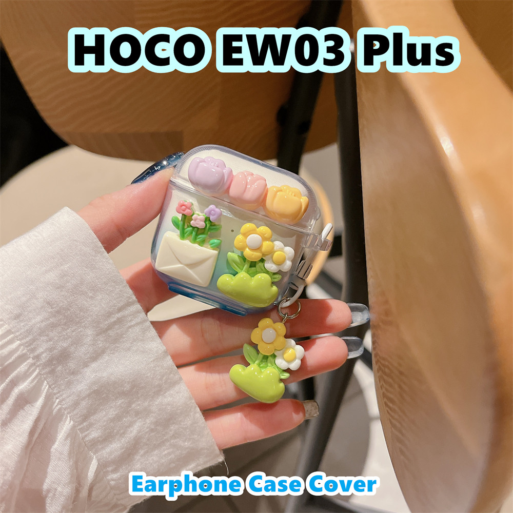 สําหรับ HOCO EW03 Plus Case Casing Soft Silicone Headphone Case Niche Cartoon Pattern