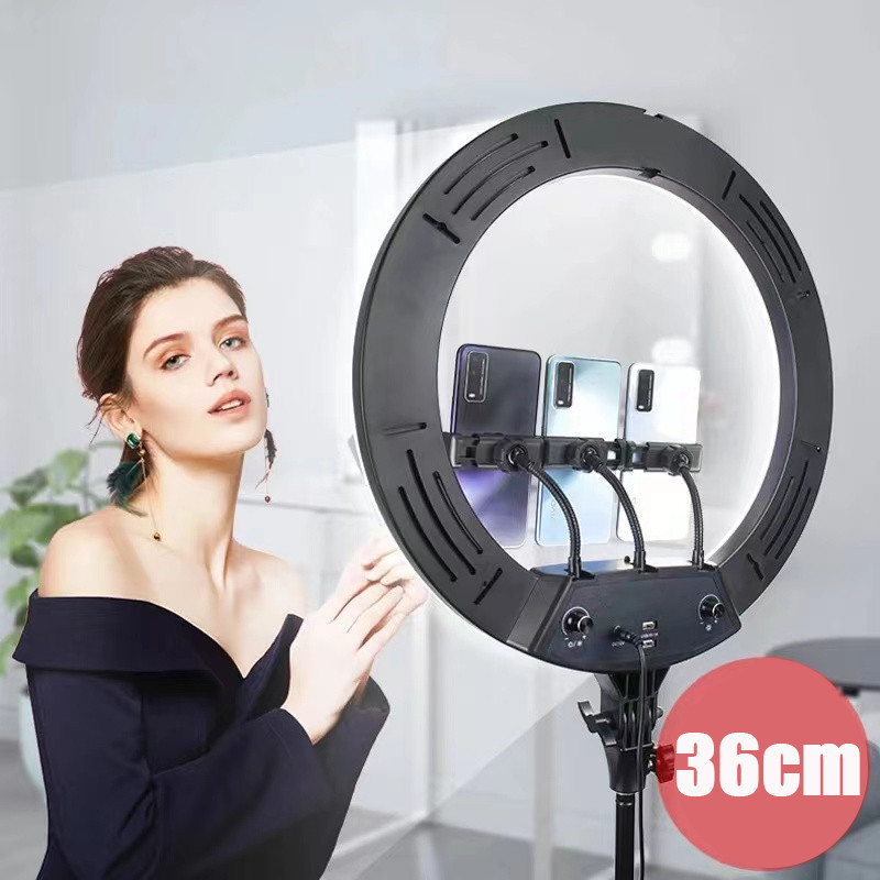 Professional 36cm Ring Light Live Stream Kit ไฟไลฟ์สด 500W LED ไฟถ่ายรูป ไฟสตูดิโอ & Lantern Softbox & Tripod Stand