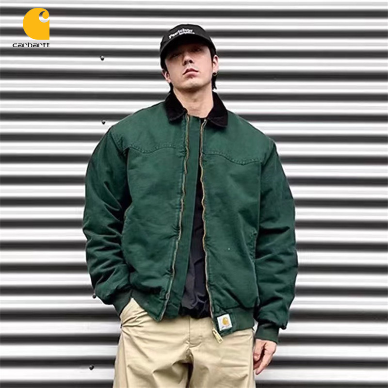 โลโก้ปัก Carhartt Original Lapel Jacket Cargo Jacket Bomber Jacket Plain Jacket เสื้อคู่