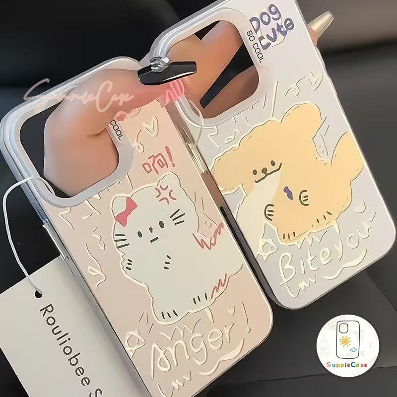 การ์ตูน แฟชั่น เคสไอโฟน 11 7plus iPhone 13 11 14 12 15 Pro Max เคสไอโฟน 13 X XR 7 8 Plus XS Max น่ารัก แมวและสุนัข เคส