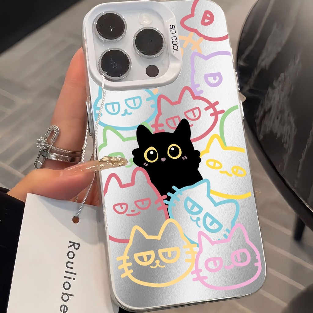 เคสมือถือ แมวดำ case แมวการ์ตูน เคสโทรศัพท์ เคสไอโฟน11pro,12,13,14,15,14promax,15promax