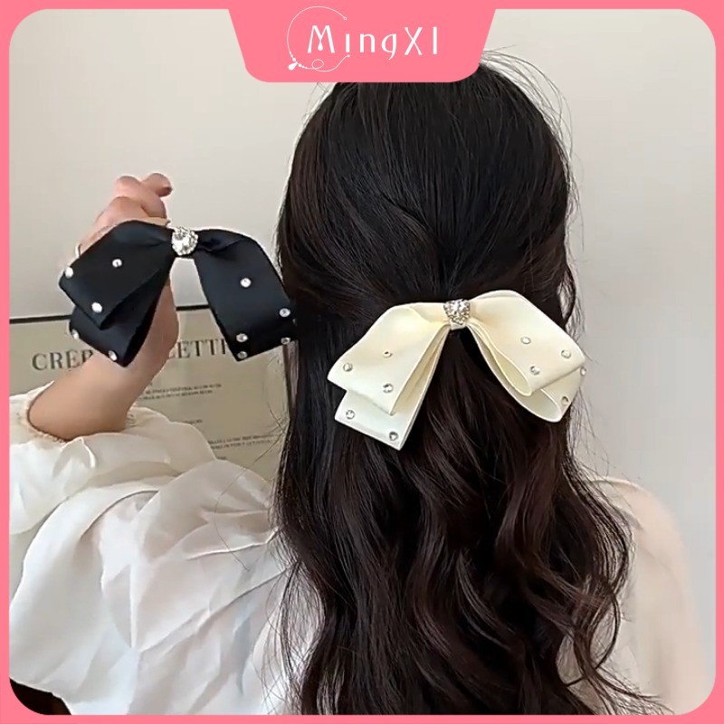 กิ๊บติดผมโบว์สไตล์เกาหลีผู้หญิงหัวใจแวววาวเพชร ใบเรียกเก็บเงินเป็ด คลิปเครื่องประดับผมแฟชั่น