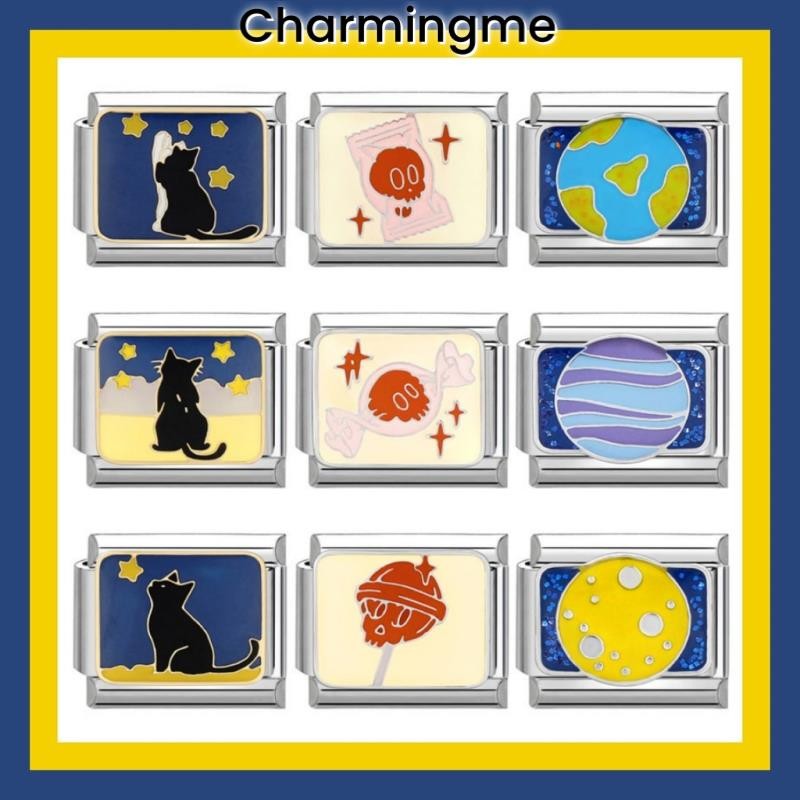 Starry Cat Series Charms อิตาเลี่ยน Modular สร้อยข้อมือ Charm Links Fit 9 มม.สร้อยข้อมือสแตนเลสเครื่องประดับ DIY ทํา