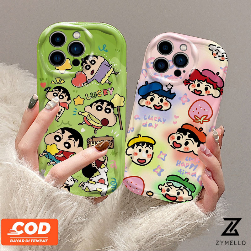 OPPO A60 A79 5G A3 Pro A3X A38 A18 A57 A58 A98 A78 A17K A55 A54 A16 A15 A77 A74 A93 A92 A12 A3S A5 A7 A5S A15S A31 A53 A76 การ์ตูน Crayon Shin-Chan กันกระแทกเคสโทรศัพท์ TPU
