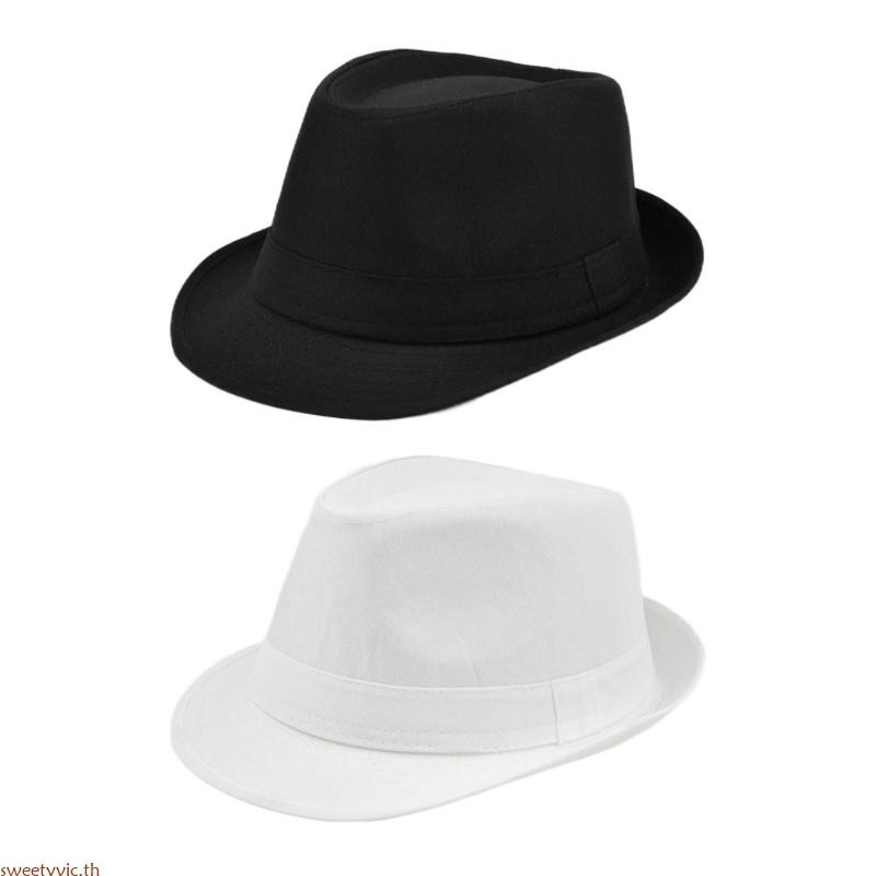 Sweety สุภาพบุรุษผู้ชายหมวก Fedora สําหรับฤดูหนาวฤดูใบไม้ร่วง Elegant Lady Trilby Felt Homburg Church Jazz หมวกถ่ายภาพ Adjustab