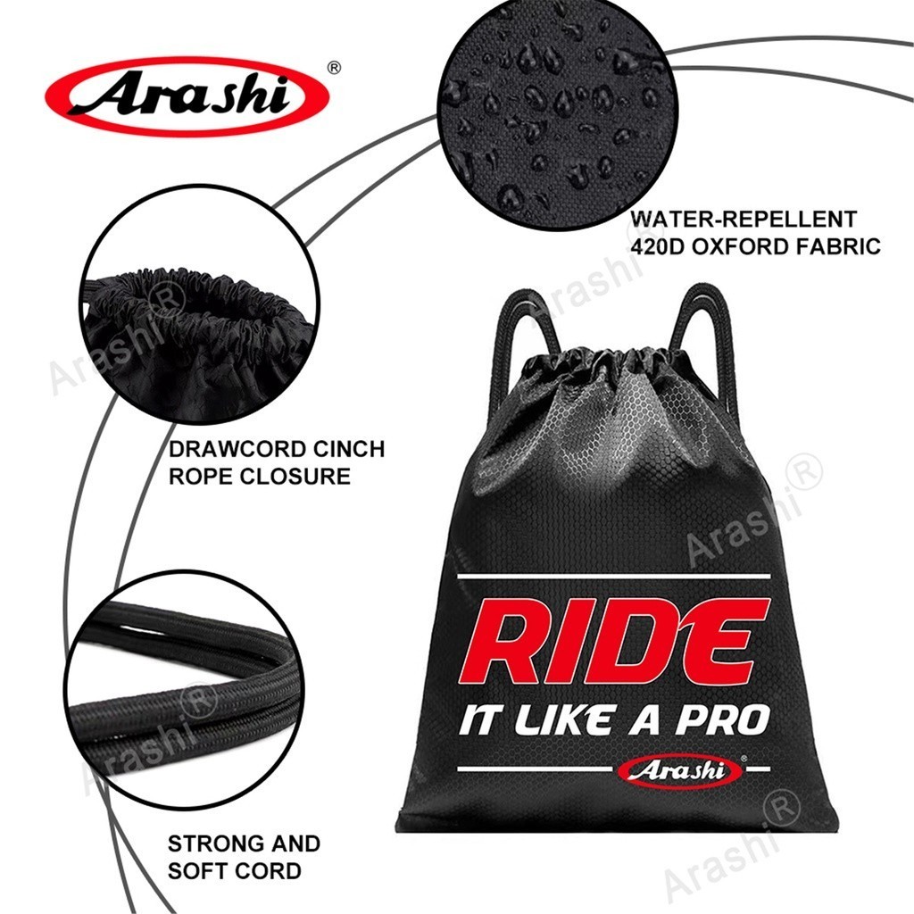 Arashi Drawstring Bag Motorcycle Rider Biker Passenger Shoulder Backpack Oxford Canvas Waterproof Ba
