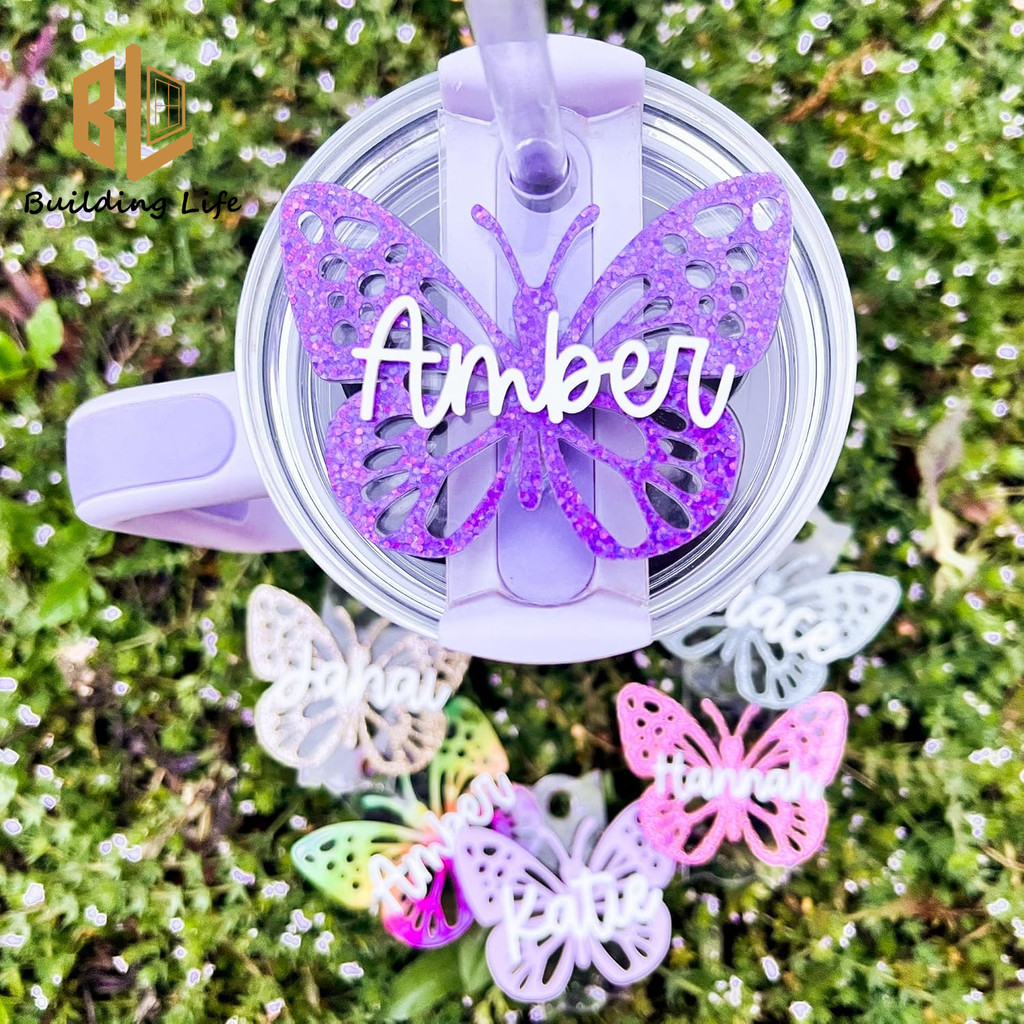 ส่วนบุคคลชื่อแท็กสําหรับ 40oz Tumbler ถ้วยตกแต่ง Customs Topper Tumbler ชื่อแผ่นสําหรับฝาปิดถ้วยอุปก