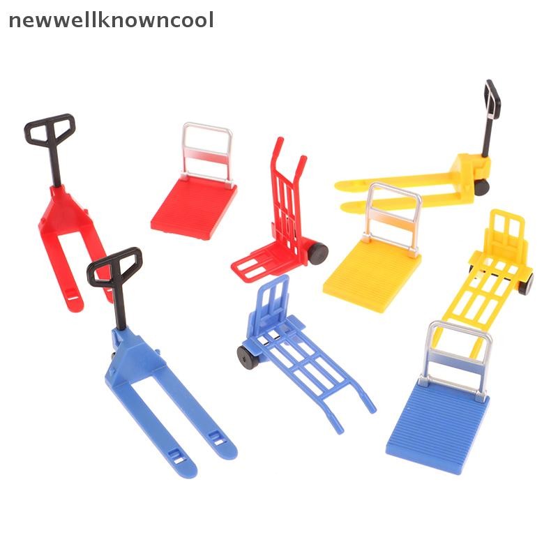 Newwellknowncool 3 ชิ้น 1:12 Dollhouse Miniature รถเข็นรถเข็นบันไดเครื่องปีนเขา Mini กลางแจ้งรถเข็นรถยกย้ายเครื่องมือตกแต่งบ้านของเล่น AAD
