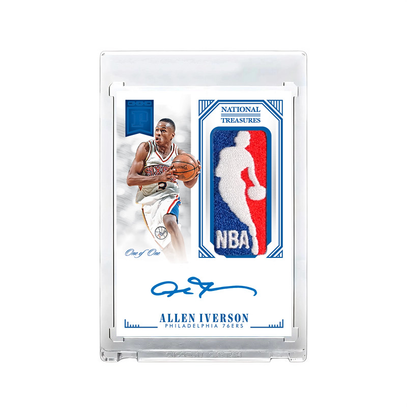 Iverson โฮมเมด logoman Signature Jersey Star Card 1/1 Unofficial NBA บาสเกตบอลเย็บปักถักร้อยวัสดุ