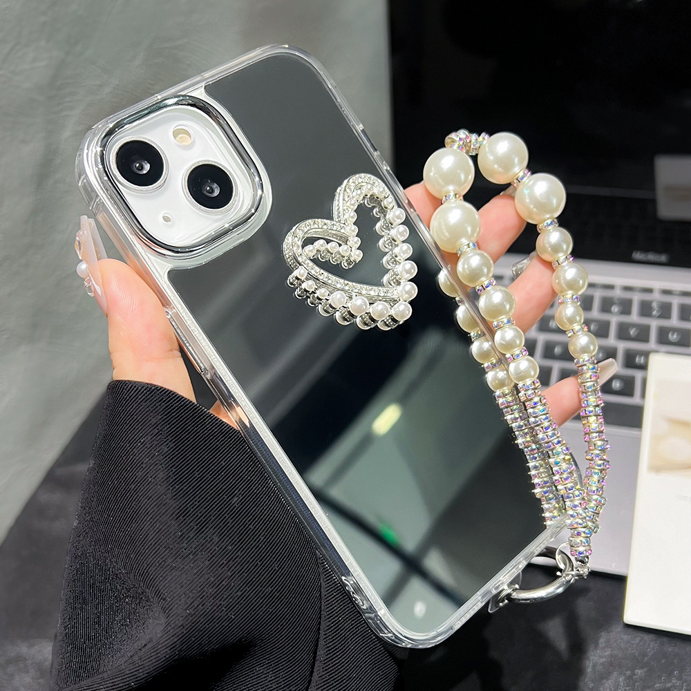 DIYเคสโทรศัพท์มือถือ for iPhone 11 13 15 Pro Max iPhone 12 14 Pro Max iPhone 16 พื้นผิวกระจกเนื้อระดับไฮเอนด์กันน้ำ