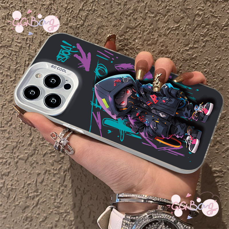 ภาพวาดสีน้ำมันคู่รัก เด็กชายมังกรสุดเท่ ปกหรูหรา เคสไอโฟน13 11 15 XR 12 14 Pro Max 7Plus X XS Max 7 8 15 14 Plus SE เคส