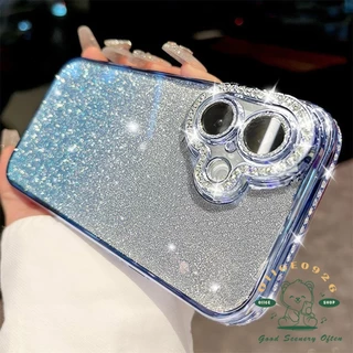 เคส iphone16 ชุบเพชรเคสโทรศัพท์ iphone16 Pro Max 15 14 13 12 11 เคสสําหรับเคส iPhone ซิลิโคนนุ่ม TPU กันกระแทก