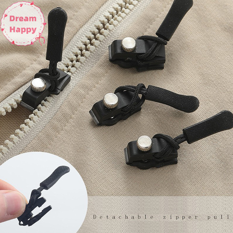 Dreamhappy 2/6 ชิ้นชุดซ่อมซิป Universal Instant ซิปซ่อมเปลี่ยน Fix ซิปเลื่อนฟันหัวซิปสําหรับ 3 ขนาดที่แตกต่างกัน TH