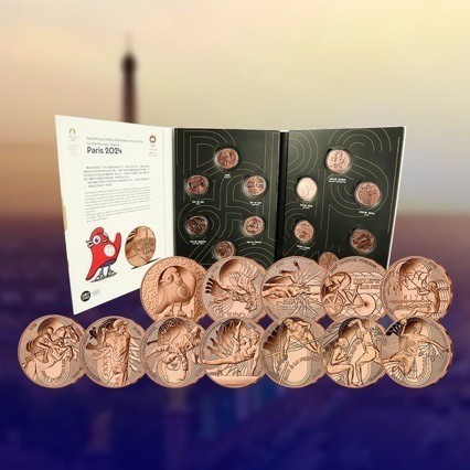 ฉบับที่อย่างเป็นทางการ 2024 เหรียญที่ระลึก Paris Olympics Paris Olympics General Coin Set 12 VI0T
