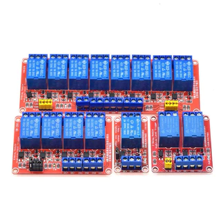 พร้อมส่ง! Relay 5V / 12V / 24V ฐานแดง แบบปรับ Active High / Low ได้ (250VAC 10A) มีทั้ง 1/2/4/8 ช่อง จาก กทม ส่งทุกวัน