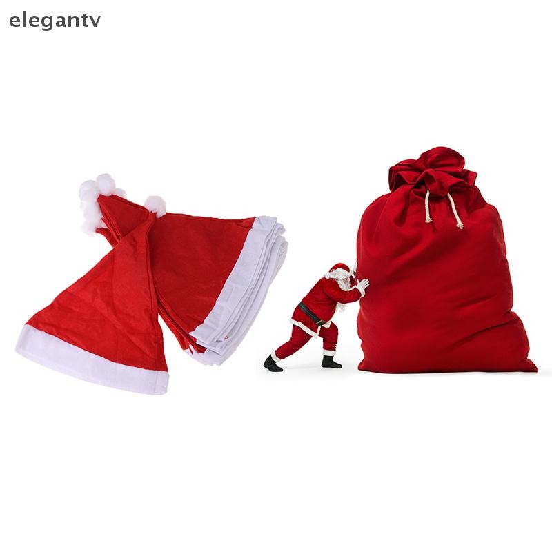 Egn 10 ชิ้นคริสต์มาสหมวกซานตาคลอสหมวกหมวก Merry Christmas Festival ตกแต่งปีใหม่ Xmas Party Decor อุปกรณ์ N