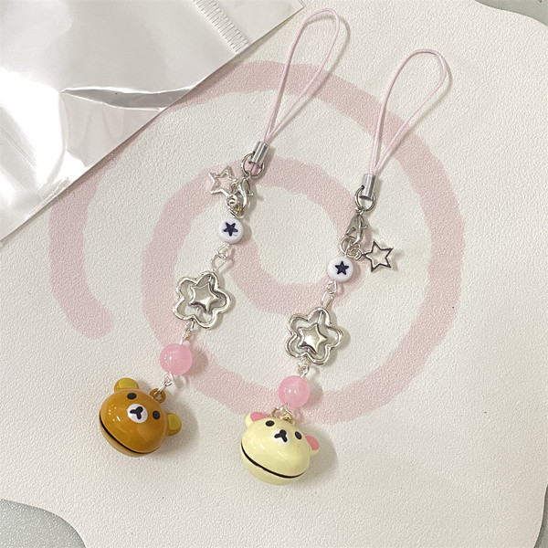 Steve หมีน่ารักจับคู่โทรศัพท์ Charms Y2k อุปกรณ์เสริมพวงกุญแจแฮนด์เมด