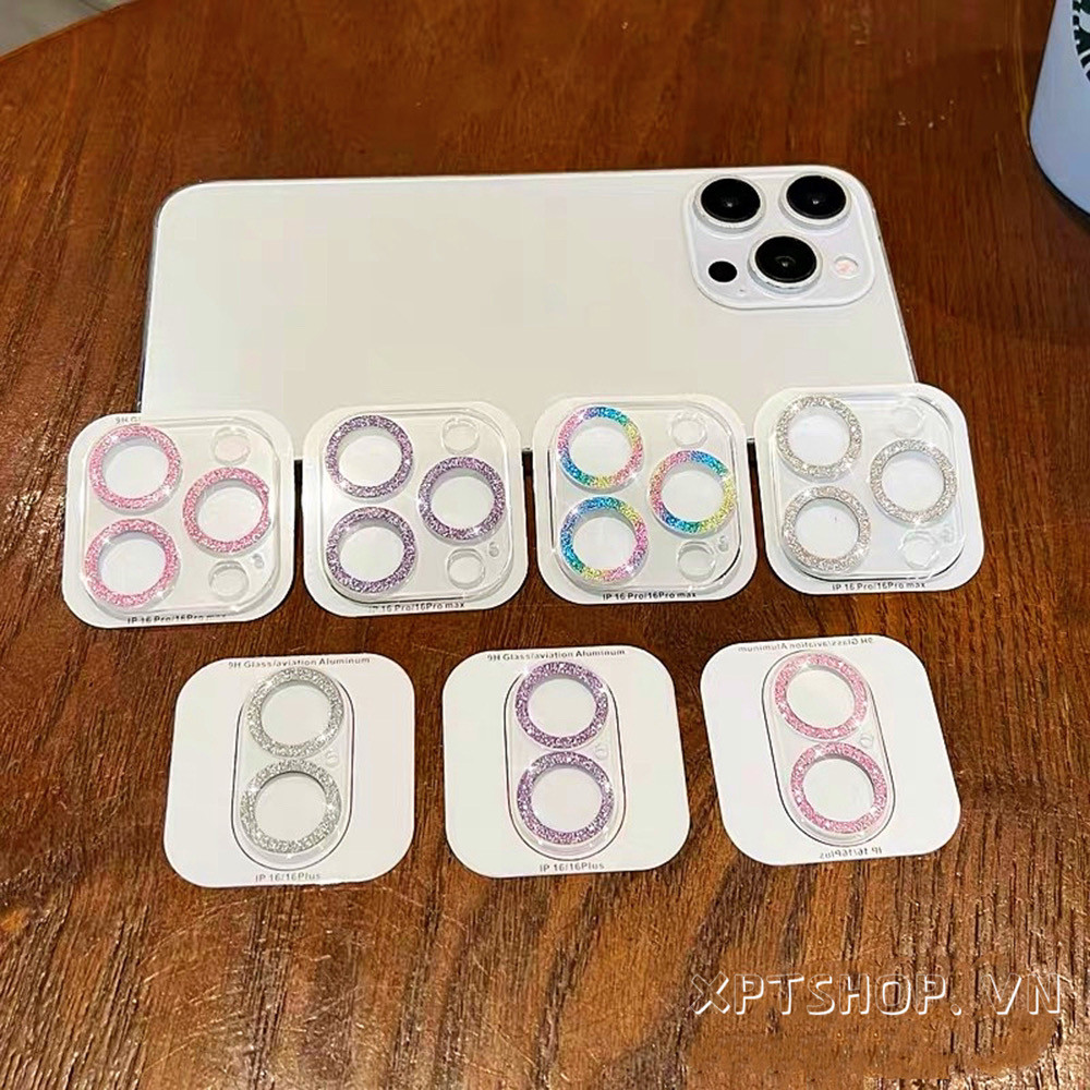 หลายสีหรูหรา Glitter เงากล้องเลนส์ป้องกันเลนส์กล้องสําหรับ IPhone 17ProMax 17Air 16 15 14 13 12 11 ป้องกัน