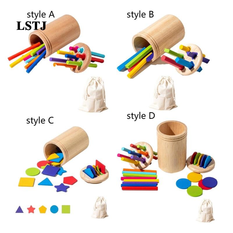 [Lstjj] สีรูปร่างเรียงลําดับของเล่นเกมไม้ของเล่นเพื่อการศึกษาสําหรับเด็กเด็กวัยหัดเดิน