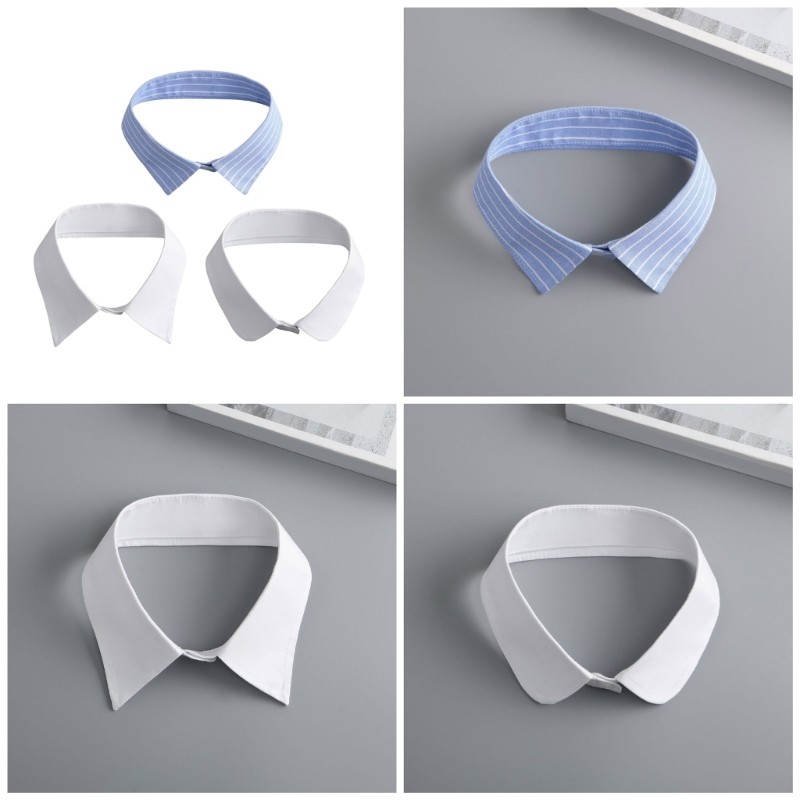 Lu Stripe Faux Collar ตกแต่งสําหรับกิจกรรมอย่างเป็นทางการที่ถอดออกได้ False COLLAR ผู้ใหญ่ Unisex CO