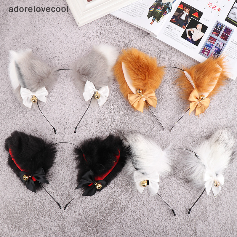 Adth 15 สีที่สวยงาม Masquerade ฮาโลวีนหูแมวคอสเพลย์ Bow Tie Bell Headwear Martijn