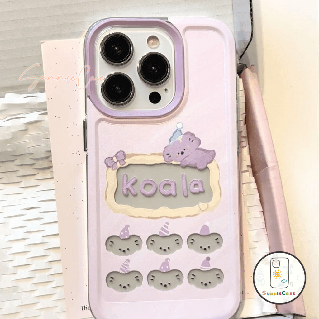 น่ารักจัง โคอาล่า ง่าย ๆ แฟชั่น IPhone15 14 7 11 12 13 Plus Pro Max XS XR X Max 8 Plus SE 2020 โปร่งแสง การ์ตูน เคส