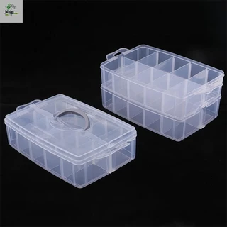 ปลาค็อด 3ชั้นวางซ้อนกันได้พลาสติกใสเครื่องประดับลูกปัดกล่องจัดเก็บกรณีภาชนะที่มีตัวแบ่งปรับได้30กริดใหม่