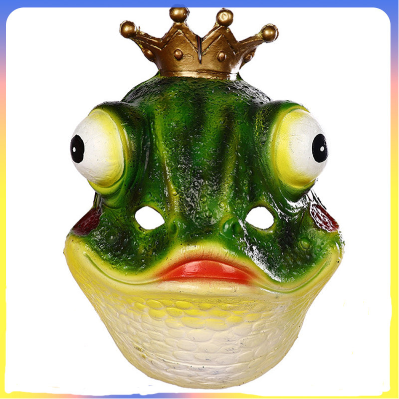 หน้ากากกบหมวก Props คอสเพลย์สัตว์ Masquerade กบรูป Wacky Party Headdress ตกแต่ง chuangxzh