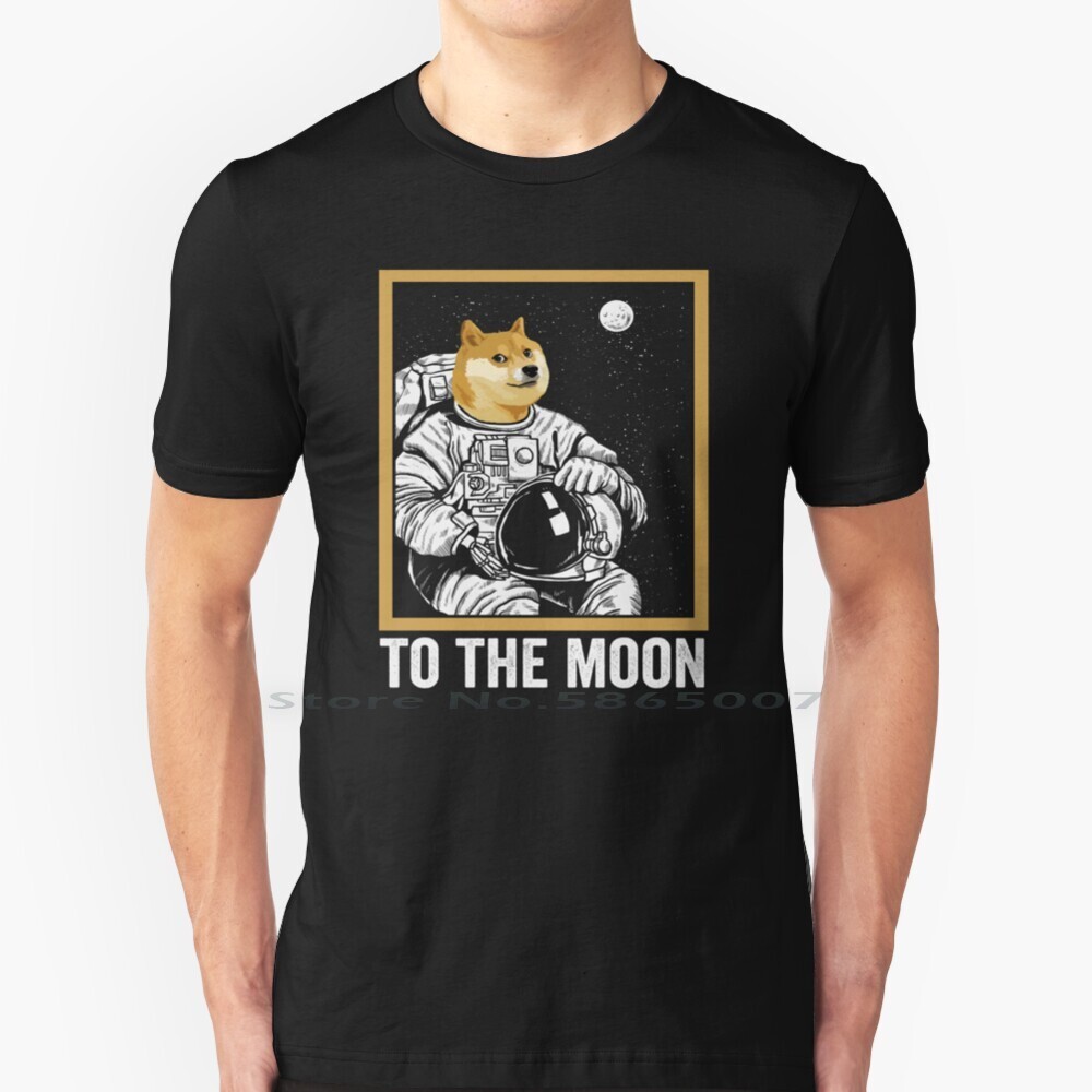 เสื้อยืด Dogecoin To The Moon ผ้าฝ้าย 100% Dogecoin Dogecoin Dogecoin Dogecoin Dogecoin Dogecoin Dog