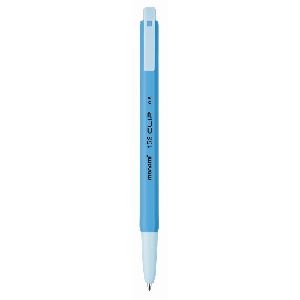MONAMI ปากกาลูกลื่น รุ่น 153 หมึกน้ำเงิน ขนาด 0.5 มม. ด้ามสีฟ้า