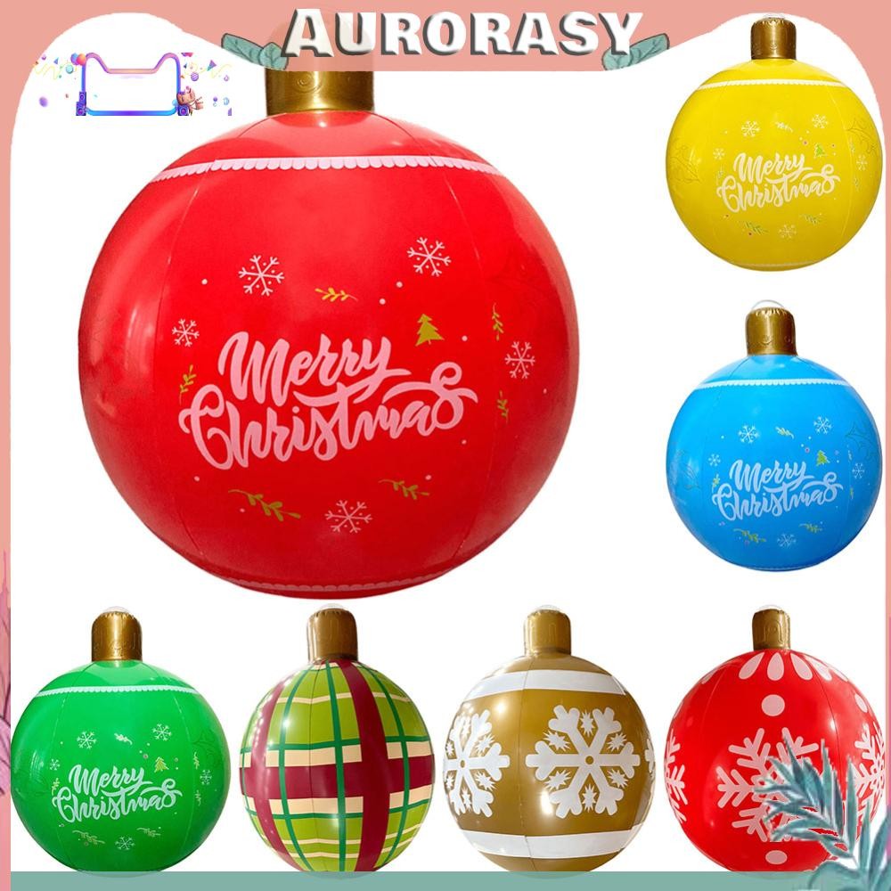 24 นิ้ว PVC Inflatable Christmas Ball ขนาดใหญ่กลางแจ้งตกแต่ง Ball ตกแต่งวันหยุด