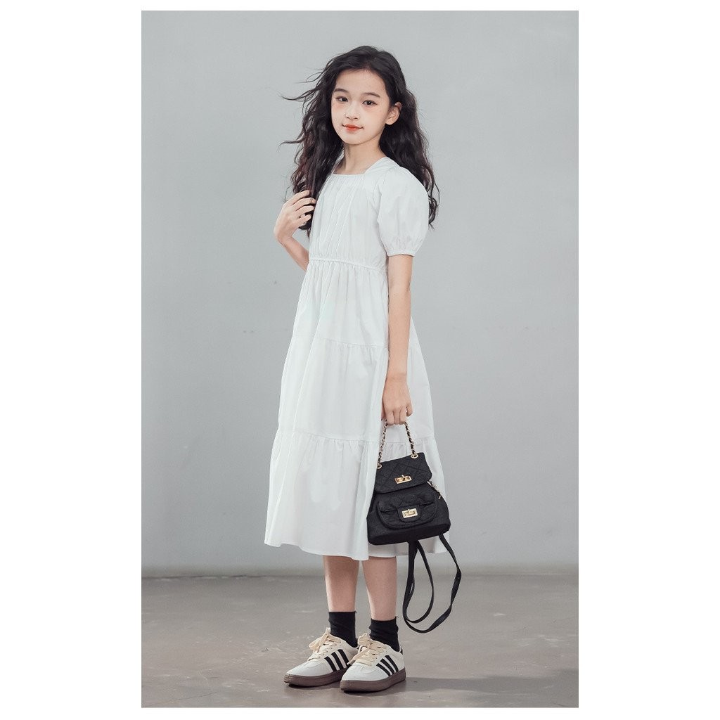 [สินค้าใหม่จำกัดเวลา seckill] ชุดเด็กผู้หญิงฤดูร้อนสไตล์ใหม่เด็กกลางและใหญ่ชุดฤดูร้อนบางสาวกระโปรงยาวคลุมเข่าเด็กกระโปรงเจ้าหญิงสบายๆ - รูปที่ 7