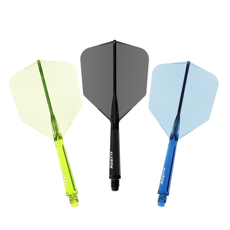 CUESOUL ROST 77 Integrated Dart Shaft and Flight, Big Wing Shape-สีโปร่งใส,ชุด 3 ชิ้น