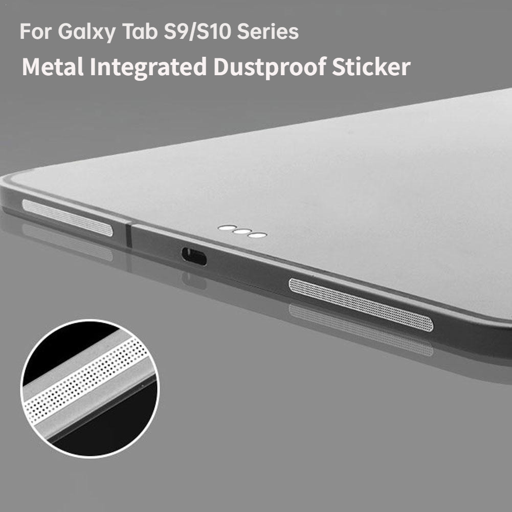 โลหะแบบบูรณาการสติกเกอร์กันฝุ่นสําหรับ Samsung Galaxy Tab S10 Ultra S10 Plus S9 FE 10.9 S9 FE Plus S9 แท็บเล็ตลําโพงและหูฟังกันฝุ่นตาข่ายพอร์ตชาร์จ