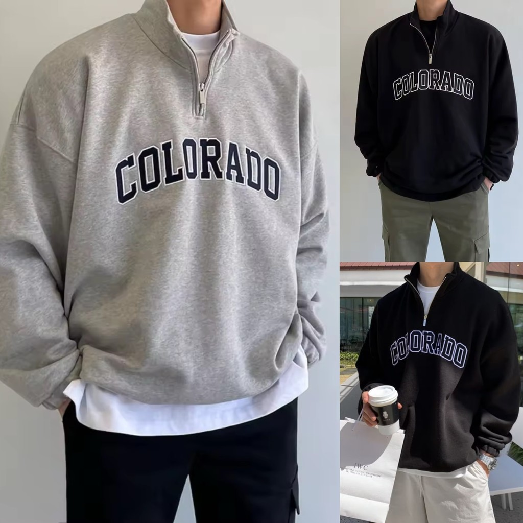 เสื้อแจ็กเก็ตคอเต่า แขนยาว พิมพ์ลายตัวอักษร ทรงหลวม เข้ากับทุกการแต่งกาย สไตล์เกาหลี ฤดูใบไม้ผลิ สําหรับผู้ชาย