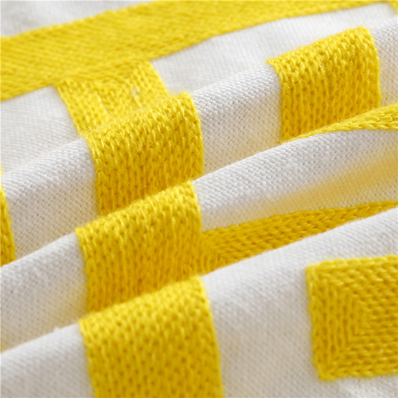45×45 ซม.สีเหลืองเรขาคณิตเย็บปักถักร้อยโซฟาเบาะ Thicken ผ้าฝ้ายตกแต่งบ้านโยนปลอกหมอน ราคา ถูกที่สุด ดีลบีเคเค แกลเลอรีภาพที่ 7