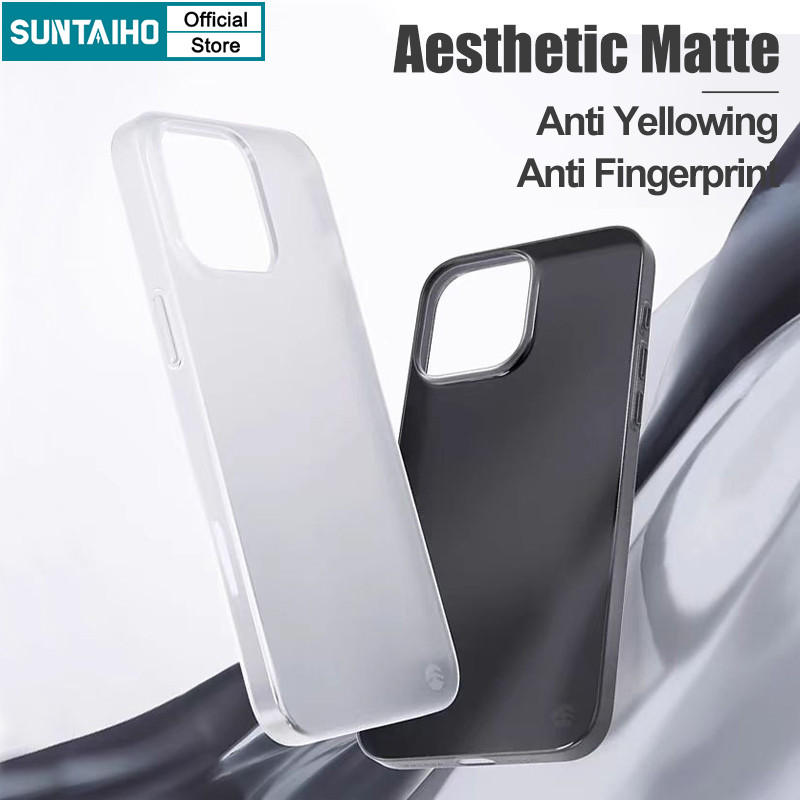 Suntaiho Aesthetic Clear Matteปลอกกันชนพรีเมี่ยมซิลิคอนอ่อนTPUโปร่งใสสําหรับIphone 16 15 14 13 12 11 Pro Max IP 7 8 Plus Iphon X Xs XR Xs Maxกันกระแทกปกหลัง