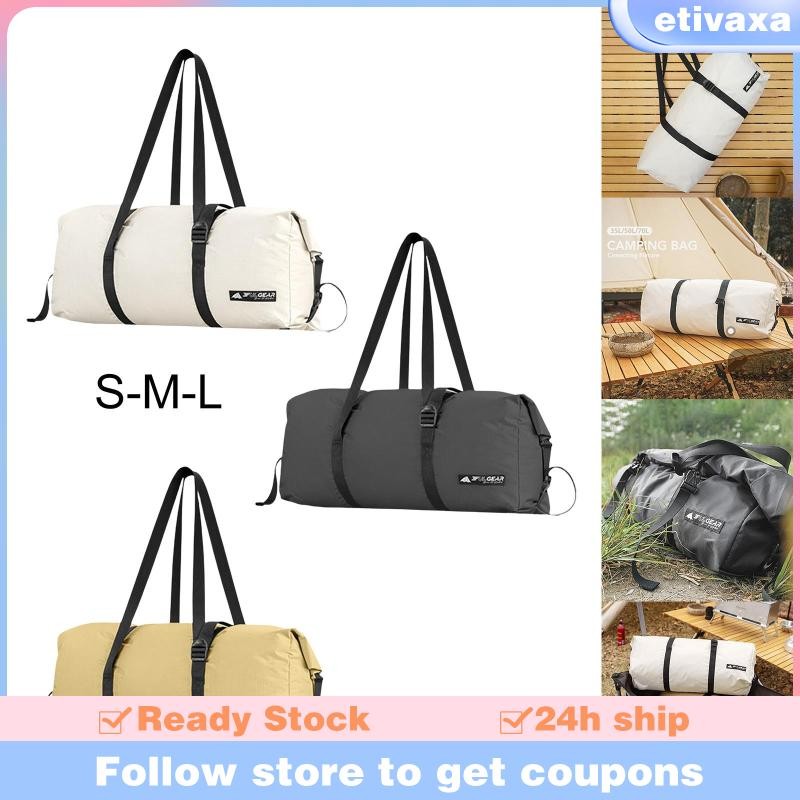 [Etivaxa] Travel Duffel Bag Folding Large Storage Space Duffel for Hiking Gym