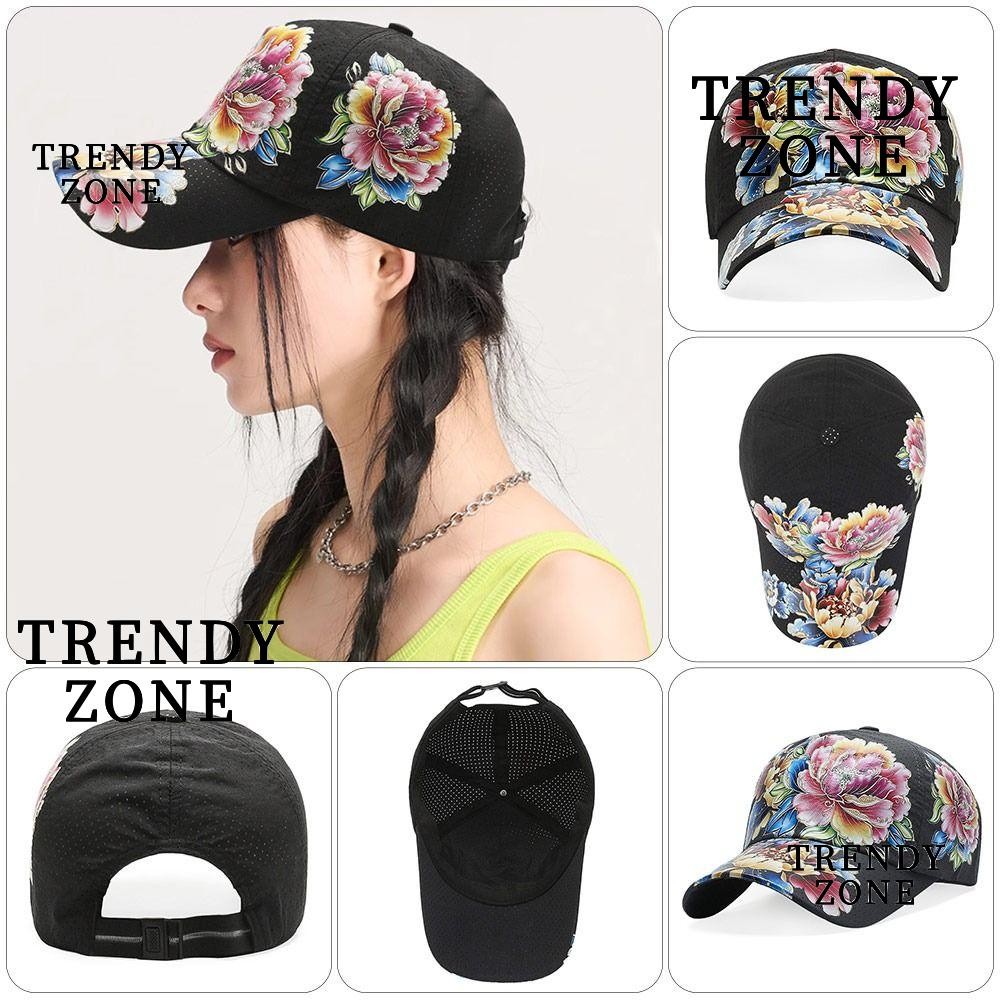 Trendyzone หมวกเบสบอล, ดอกไม้หมวกกันแดดลําลอง, ฤดูร้อนระบายอากาศกลางแจ้งป้องกันรังสียูวีหมวกเทนนิสกอล์ฟแคมป์ปิ้ง