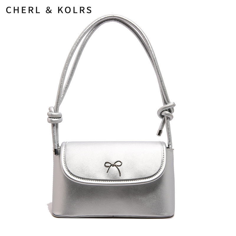 C&k Ladies One Shoulder Underarm Bag สีทึบโบว์บัลเล่ต์สไตล์ลําลองกระเป๋าสี่เหลี่ยมเล็ก