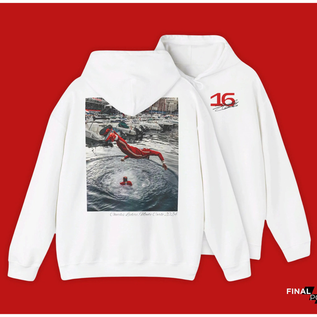 💖 ผ้าฝ้าย Hoodie 💖 F1 Charles Leclerc Hoodie, Charles Leclerc Monaco Hoodie, ของขวัญ Charles lerc สู